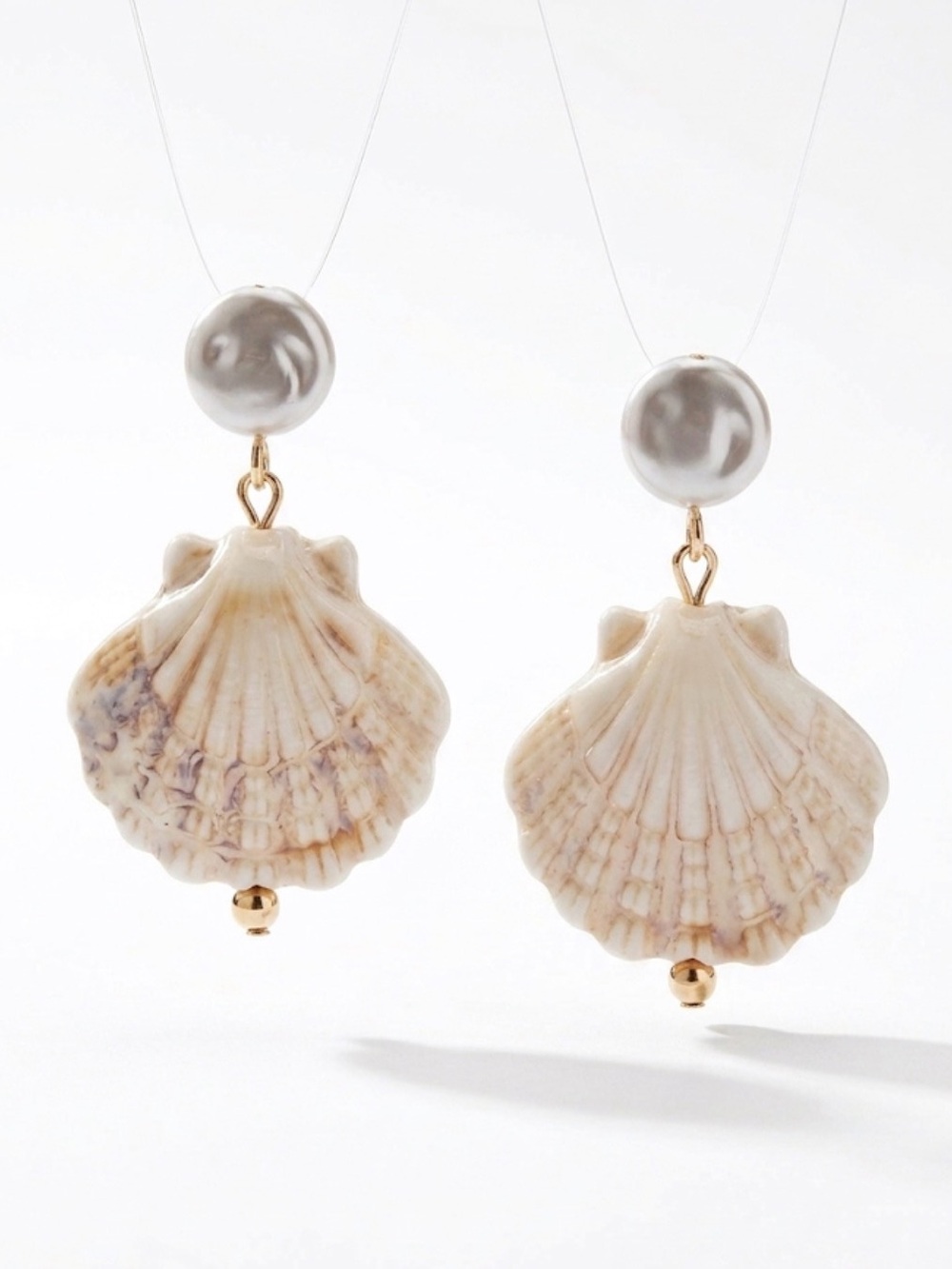 NWT ⚜️🐚⚜️ Piper K Pearl & Seashell Dangle Earring